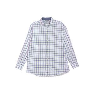 Charles Tyrwhitt Slim Fit Blue White Windowpane Check Cotton Dress Shirt 17.5 36